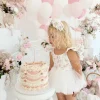 Cottage Fairy White Baby Girl Floral Romper
