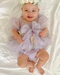 Cupcake Lavender Baby Girl Romper