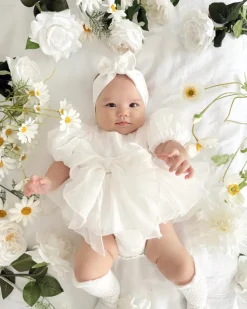 Dolly White Baby Girl Romper