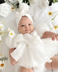 Dolly White Baby Girl Romper
