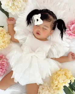 Dolly White Baby Girl Romper