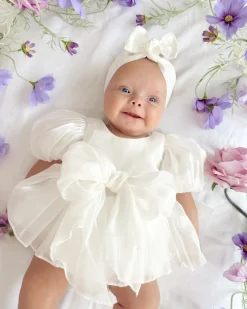 Dolly White Baby Girl Romper