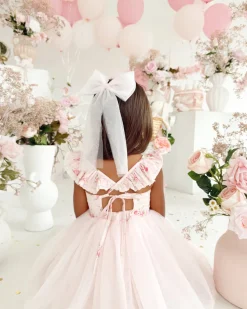 Dottie Candy Pink Tulle Girls Hair Bow