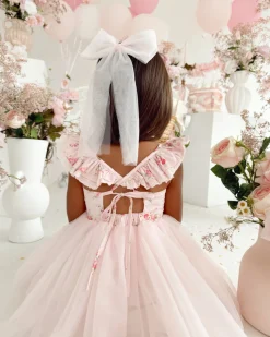 Dottie Candy Pink Tulle Girls Hair Bow