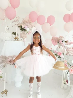 Dottie Flower Candy Pink Girl Floral Party Dress