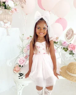 Dottie Flower Candy Pink Girl Floral Party Dress
