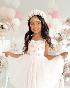 Dottie Flower Candy Pink Girl Floral Party Dress