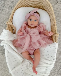 Dusty Rose Baby Girl Tulle Hair Accessories