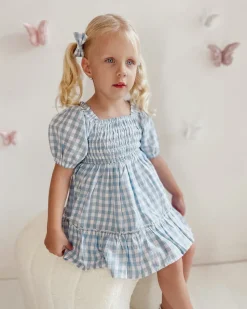 Ella Blue Gingham Baby Girl Hair Accessories