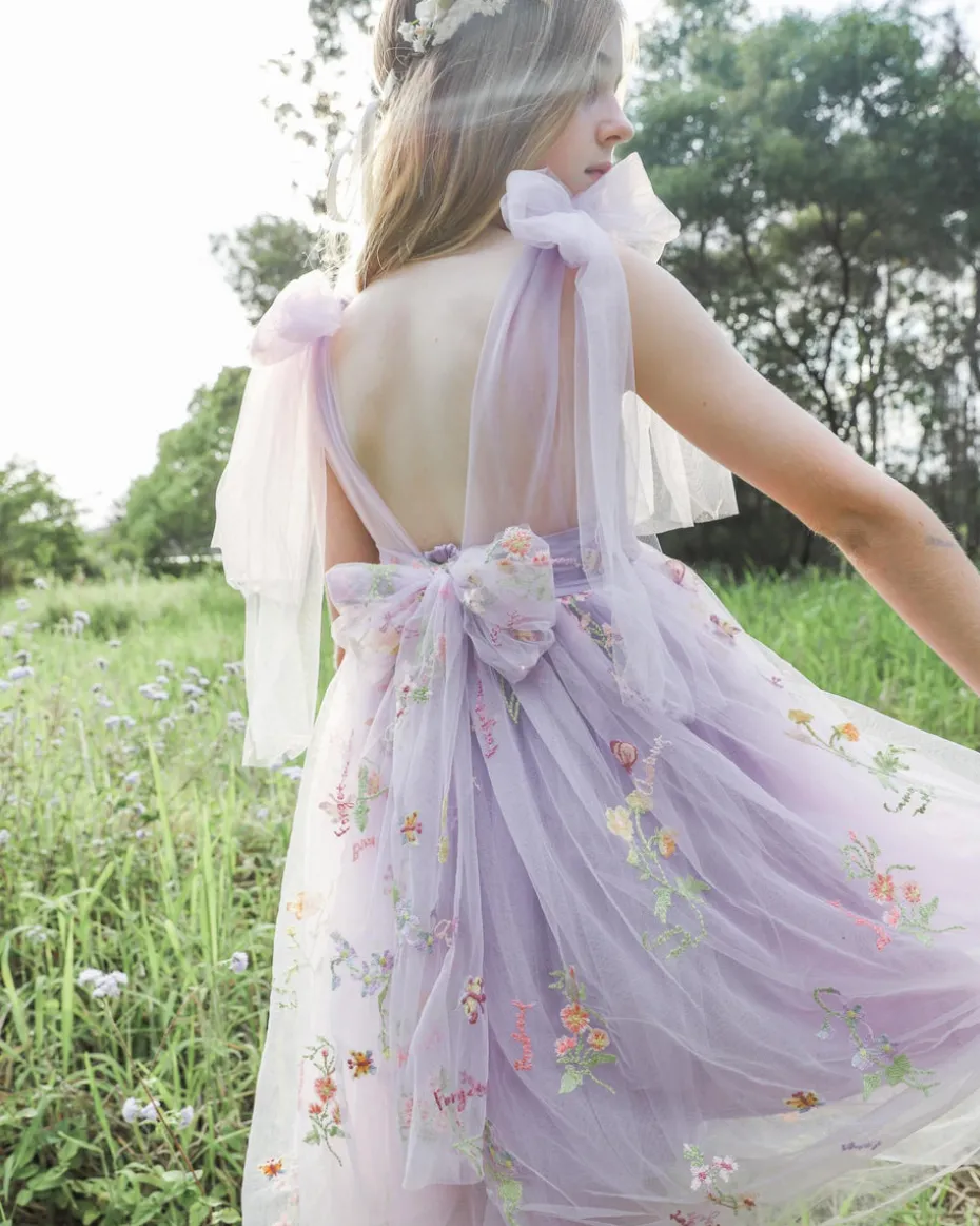 Enchanted Rose Lavender Girls Party Dress