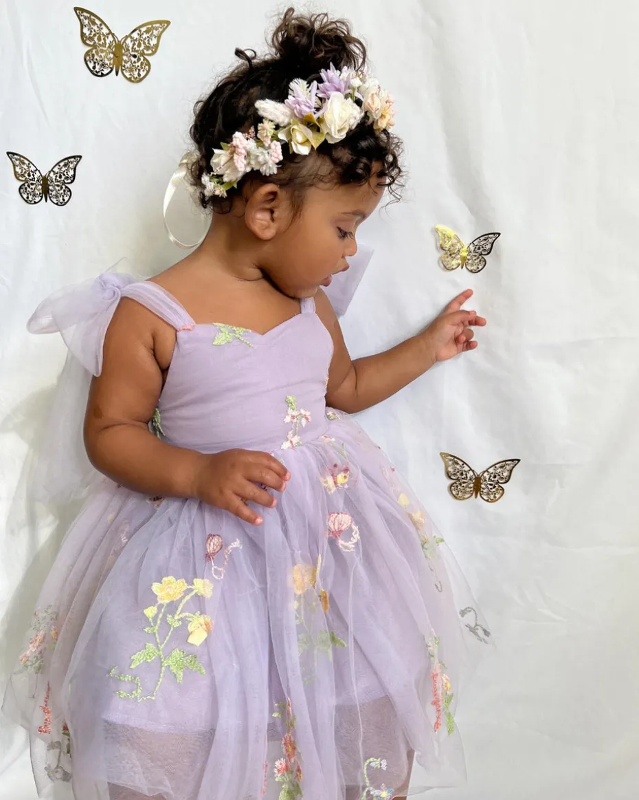 Enchanted Rose Lavender Girls Party Dress