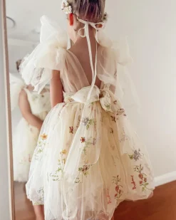 Enchanted Rose Lemon Girls Party Dress