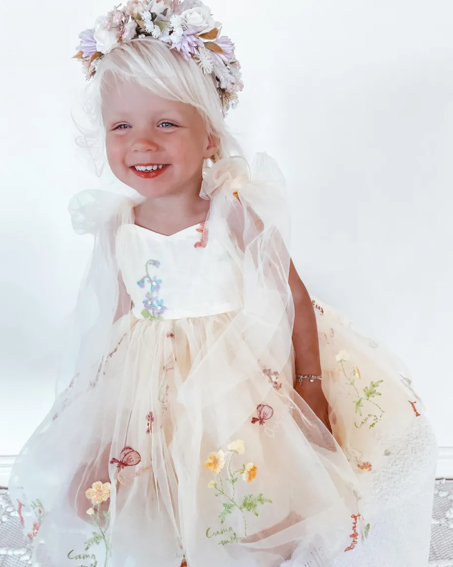 Enchanted Rose Lemon Girls Party Dress