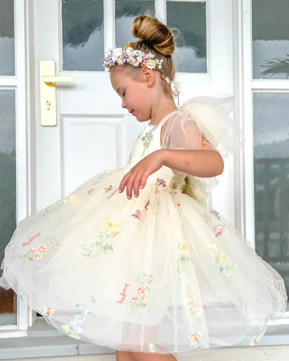 Enchanted Rose Lemon Girls Party Dress