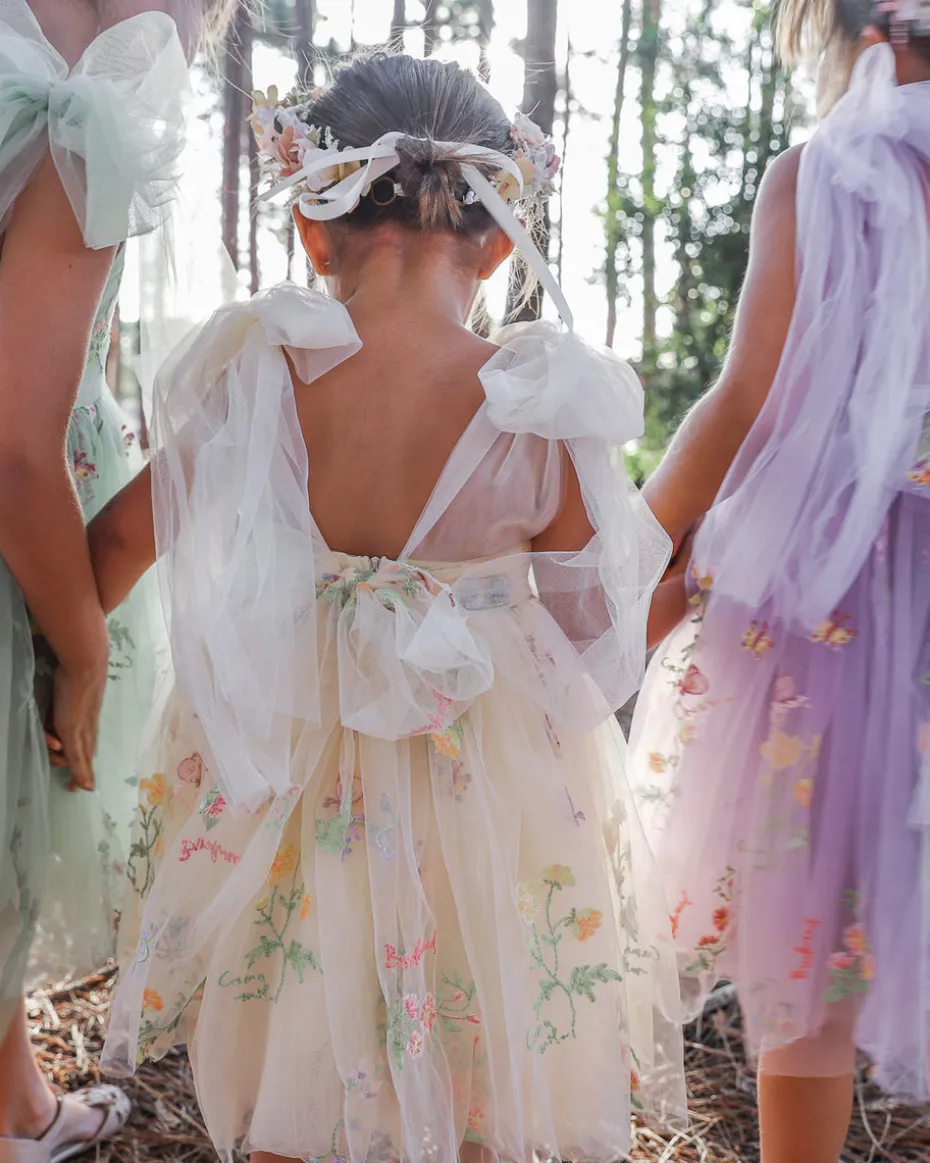 Enchanted Rose Lemon Girls Party Dress