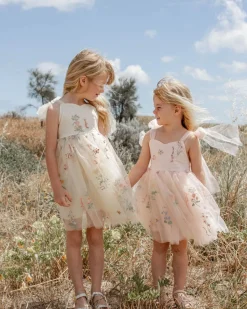 Enchanted Rose Lemon Girls Party Dress