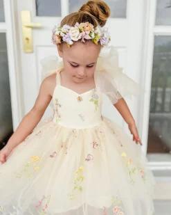 Enchanted Rose Lemon Girls Party Dress