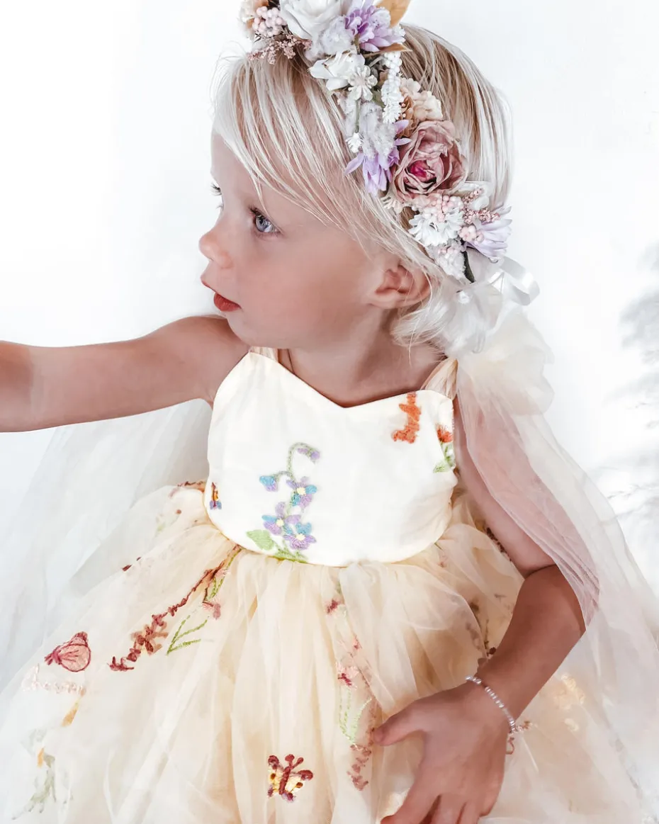 Enchanted Rose Lemon Girls Party Dress