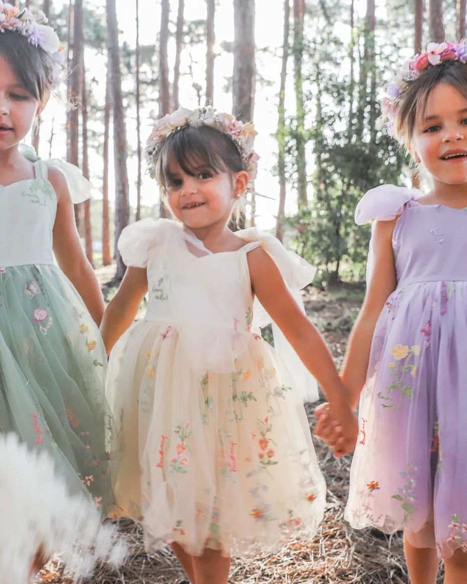 Enchanted Rose Lemon Girls Party Dress