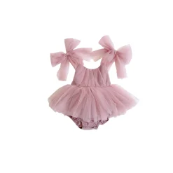 English Rose Dusty Rose Baby Girl Romper