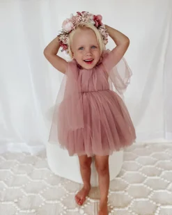 English Rose Dusty Rose Flower Girl Dress
