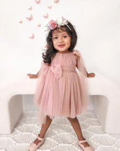 English Rose Dusty Rose Flower Girl Dress