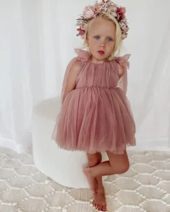 English Rose Dusty Rose Flower Girl Dress