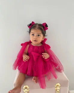 English Rose Romper Ruby Red Sparkle Baby Girl Romper