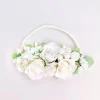 Farah White Stretch Baby Girls Flower Crown