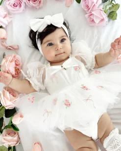 Fleur Butterfly Baby Girl Romper - White