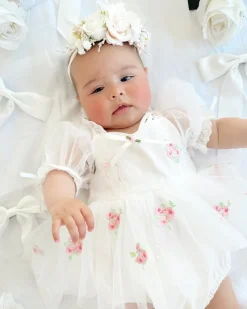 Fleur Butterfly Baby Girl Romper - White