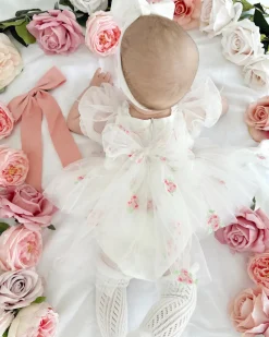 Fleur Butterfly Baby Girl Romper - White