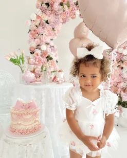 Fleur Butterfly Baby Girl Romper - White