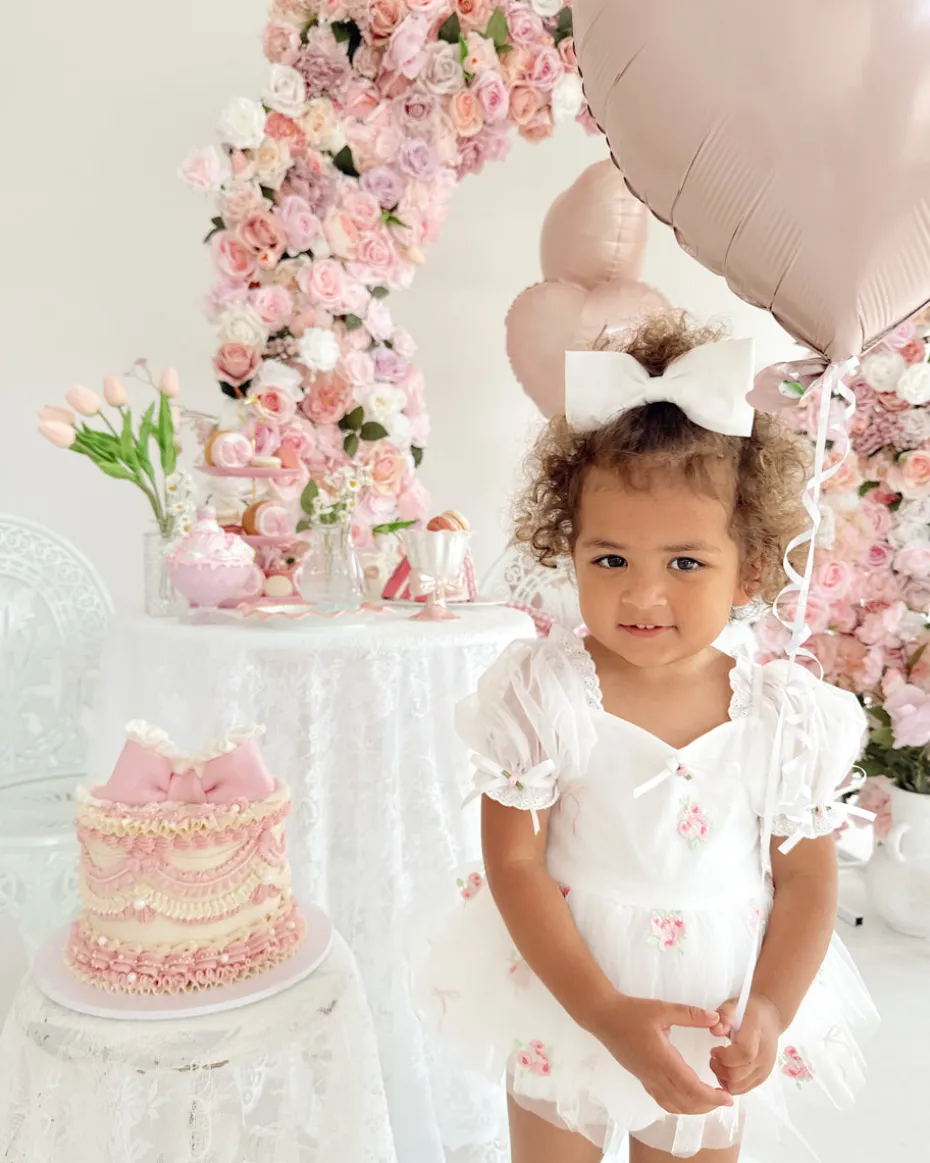 Fleur Butterfly Baby Girl Romper - White
