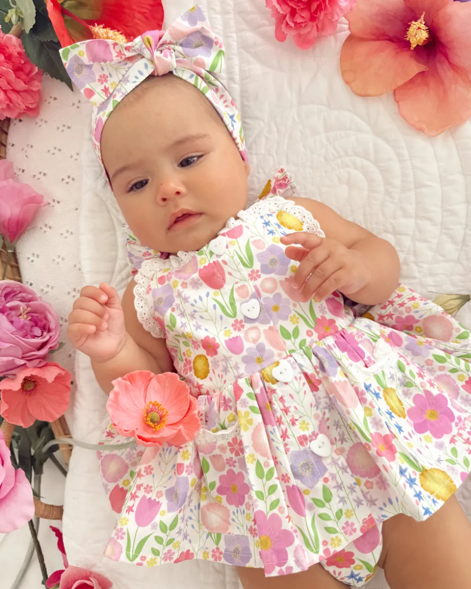 Flower Fields Baby Girl Floral Romper