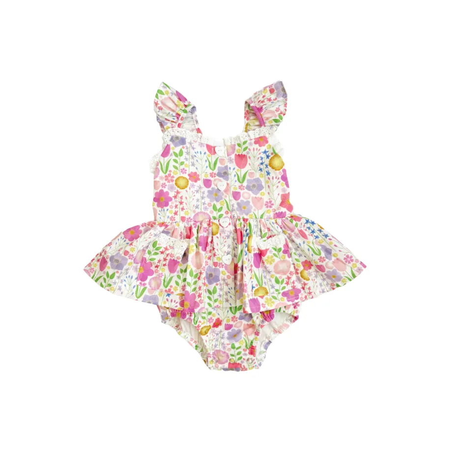 Flower Fields Baby Girl Floral Romper