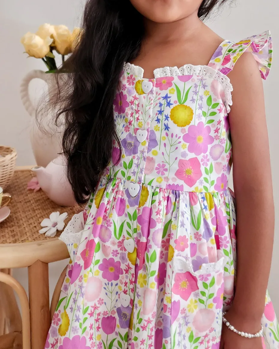 Flower Fields Girls Floral Dress