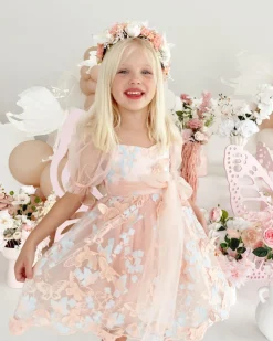 Flutter Peaches and Cream Girls Flower Crown