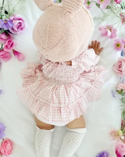 Frankie June Baby Girl Pink Gingham Romper