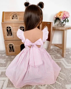 Frankie June Pink Gingham Girls Dress