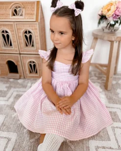 Frankie Pink Gingham Baby Girl Hair Accessories