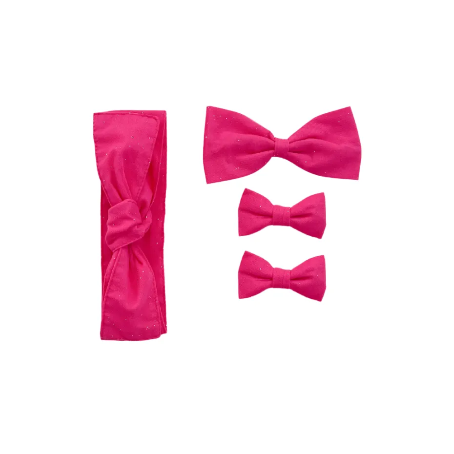 Fuchsia Pink Sparkle Baby Girl Hair Accessories