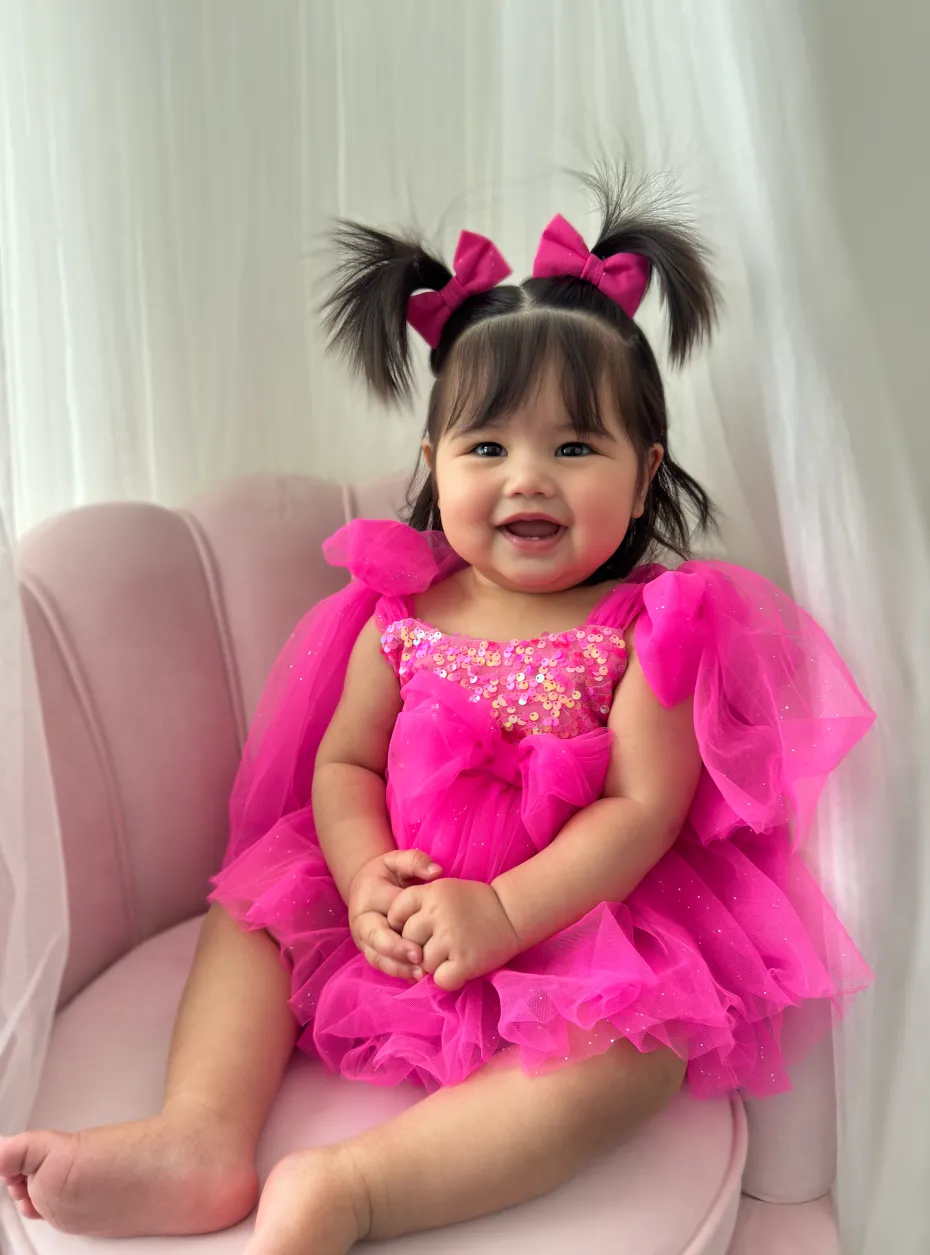 Fuchsia Pink Sparkle Baby Girl Hair Accessories
