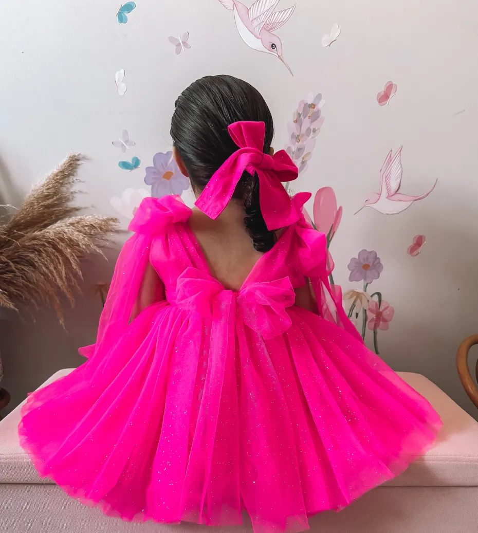 Fuchsia Pink Sparkle Baby Girl Hair Accessories