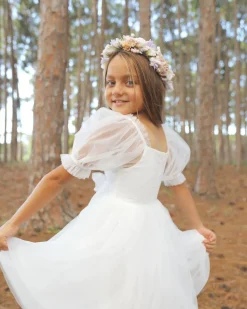 Gardenia White Flower Girl Dress