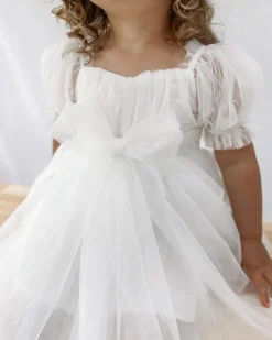 Gardenia White Flower Girl Dress
