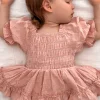 Georgette Dusty Rose Baby Girl Romper