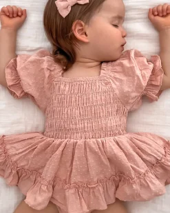 Georgette Dusty Rose Baby Girl Romper