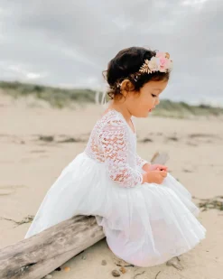 Giselle White Flower Girls Dress