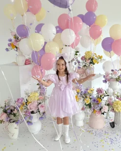 Hattie Belle Purple Pearl Girls Party Dress